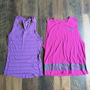 Lot of 2 Nike Under Armour Women’s XS Tank Tops Athletic Workout Dri-Fit